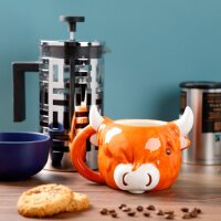 Highland Coo Kuh geformte Tasse aus Dolomit-Keramik 560ml