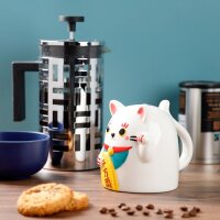 Maneki Neko Glückskatze Umgedrehter Becher aus...