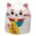 Maneki Neko Lucky Cat Upside Down Cup made of dolomite ceramic