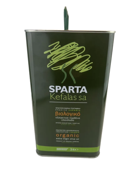 Sparta Kefalas "THERAPNI" Natives Bio-Olivenöl Extra, unfiltered, 3L canister.