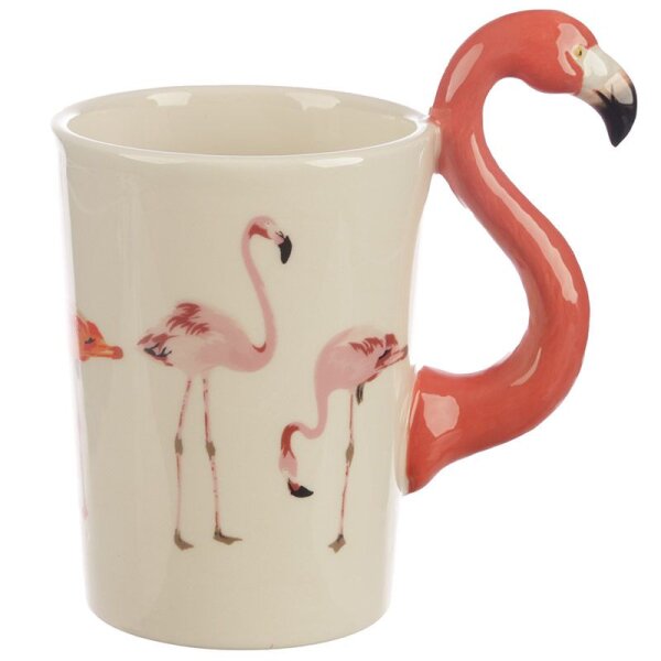 Flamingo geformter Henkel Tasse aus Dolomit-Keramik