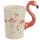 Flamingo geformter Henkel Tasse aus Dolomit-Keramik