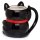 Black Maneki Neko lucky cat shaped cup made of dolomite ceramic.
