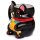 Black Maneki Neko lucky cat shaped cup made of dolomite ceramic.