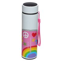 Volkswagen Bulli VW Bus T1 Summer Love wiederverwendbare Thermo Isolier- Edestahl Trinkflasche mit Digital Thermometer 450ml