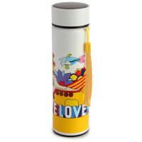 Yellow Submarine wiederverwendbare Thermo Isolier- Edestahl Trinkflasche mit Digital Thermometer 450ml