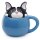 Dog Squad Französische Bulldogge piepsender Tier-Deckel Tasse aus Dolomit-Keramik
