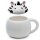 Adoramals Zebra piepsender Tier-Deckel Tasse aus Dolomit-Keramik