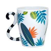 Lemur Spirit of the Night tail-shaped handle porcelain cup