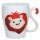Lion Zooniverse tail-shaped handle porcelain cup