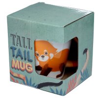 Red Panda Zooniverse tail-shaped handle porcelain mug