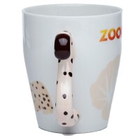 Cheetah Zooniverse tail-shaped handle cup made of porcelain.