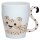 Cheetah Zooniverse tail-shaped handle cup made of porcelain.