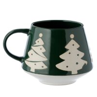 Christmas tree, stoneware mug - green 400ml