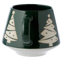 Christmas tree, stoneware mug - green 400ml