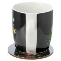 Kim Haskins Christmas Tree Cat Mug & Coaster Set made of Porcelain 300ml