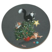 Kim Haskins Christmas Tree Cat Mug & Coaster Set made of Porcelain 300ml