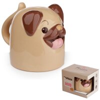 Mopps the Pug Dog Upside-Down Mug made of Dolomite Ceramic 590ml