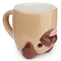 Mopps the Pug Dog Upside-Down Mug made of Dolomite Ceramic 590ml