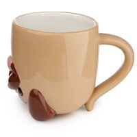Mopps the Pug Dog Upside-Down Mug made of Dolomite Ceramic 590ml