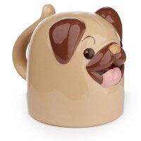 Mopps the Pug Dog Upside-Down Mug made of Dolomite Ceramic 590ml