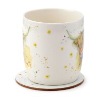 Jan Pashley Highland Coo Kuh Tasse & Untersetzer Set 300ml