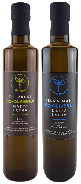 Duo Elliniko: TERRA-MANI & THERAPNI Organic Olive Oil Set