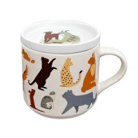 Feline Fine Katzen Tasse & Untersetzer Set