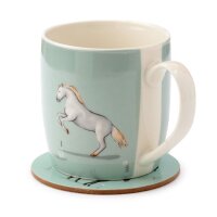 Willow Farm Pferde Tasse & Untersetzer Set