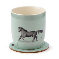 Willow Farm Pferde Tasse & Untersetzer Set