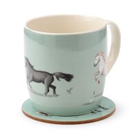 Willow Farm Pferde Tasse & Untersetzer Set