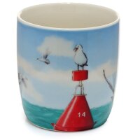 Seagull and buoy porcelain mug 300ml