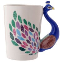 Pfau geformter Henkel Tasse aus Keramik 300ml