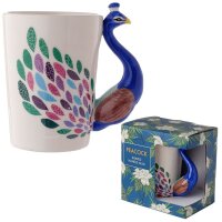 Pfau geformter Henkel Tasse aus Keramik 300ml
