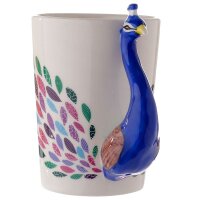 Peacock-shaped handle cup made of ceramic, 300ml