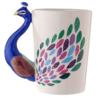 Peacock-shaped handle cup made of ceramic, 300ml