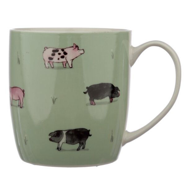 Porcelain mug - pig farm school