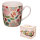 New China porcelain mug with autumn flower pattern.