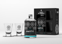 MASTIC TEARS Classic Liqueur 24% vol. 700ml in a gift set.